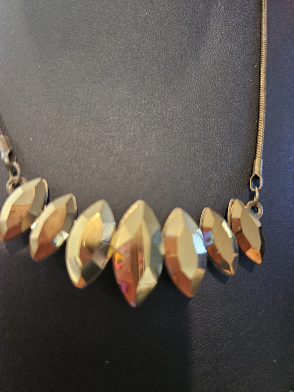 Gold Faceted Statement Necklace - Women Jewelry